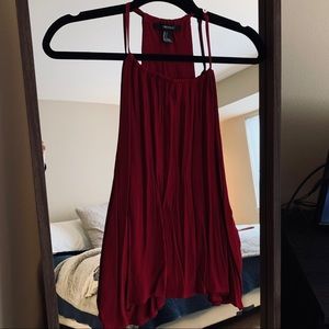 Dark Red Side Slit Tank Top